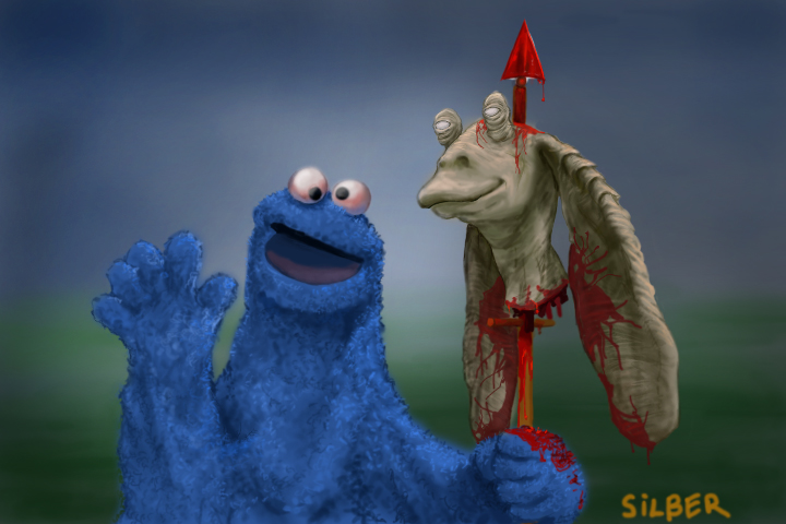 720x480 Cookie Monster - Cookie Monster Painting