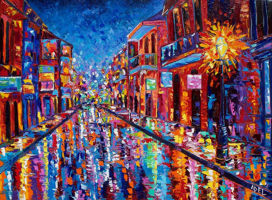 900x665 A Cool Night On Bourbon Street Painting By Elaine Adel Cummins - Cool Art Painting