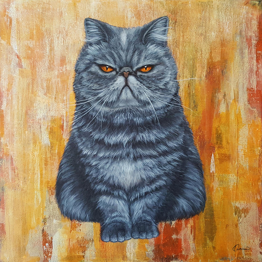 899x900 Cool Cat Painting By Kathleen Wong - Cool Cat Painting
