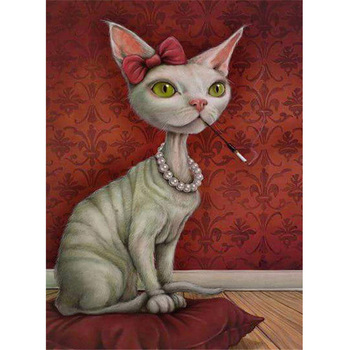 350x350 Cool Cat Simple Diy 5d Picture Diamond Painting Art - Cool Cat Painting