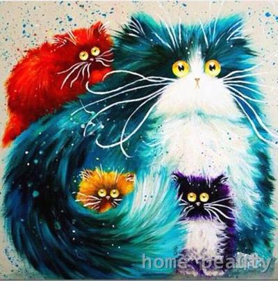 400x404 Cool Cats Paint By Numbers Kit - Cool Cat Painting