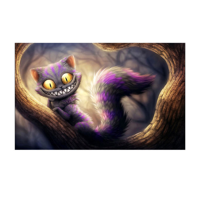 640x640 Diamond Wall Painting 5d Diy Embroidery Cross Stitch Round Stone - Cool Cat Painting