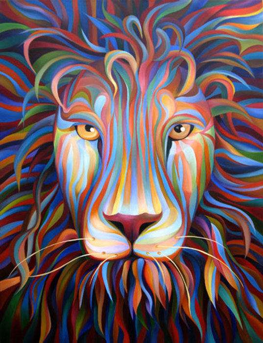 537x700 Kate Hoyer Artslant - Cool Lion Painting