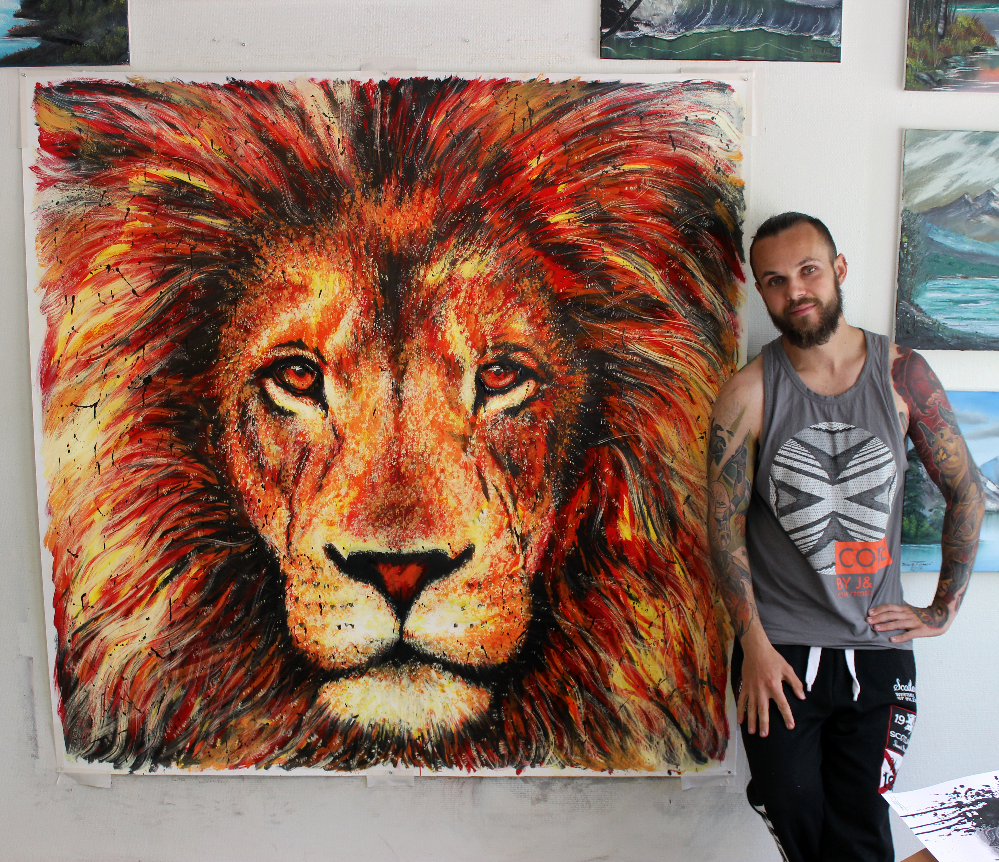 4008x3456 Lion Splatter Painting By Atomiccircus - Cool Lion Painting