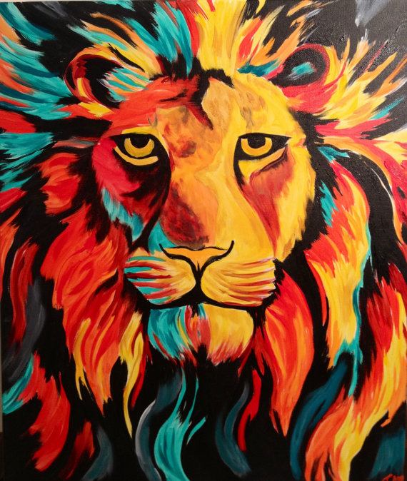 570x674 Lionsig Cats - Cool Lion Painting