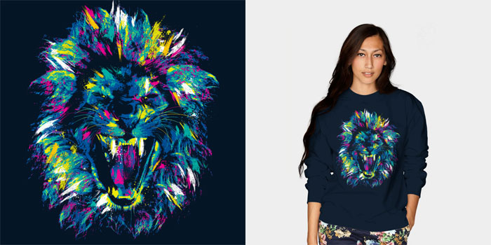 700x350 Roarsome Lion Tees Design By Humans Blog - Cool Lion Painting