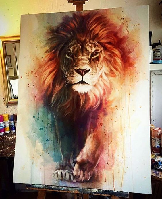564x694 Amazing Lion Oil Painting - Cool Lion Painting