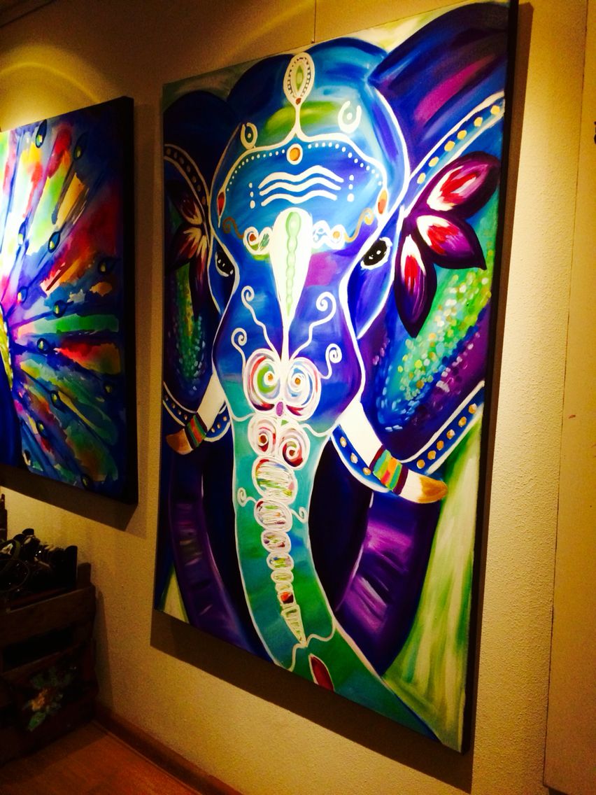 852x1136 Cool Painting Idea, So Vibrant! Bohemian Elephant Art Painting Www - Cool Painting