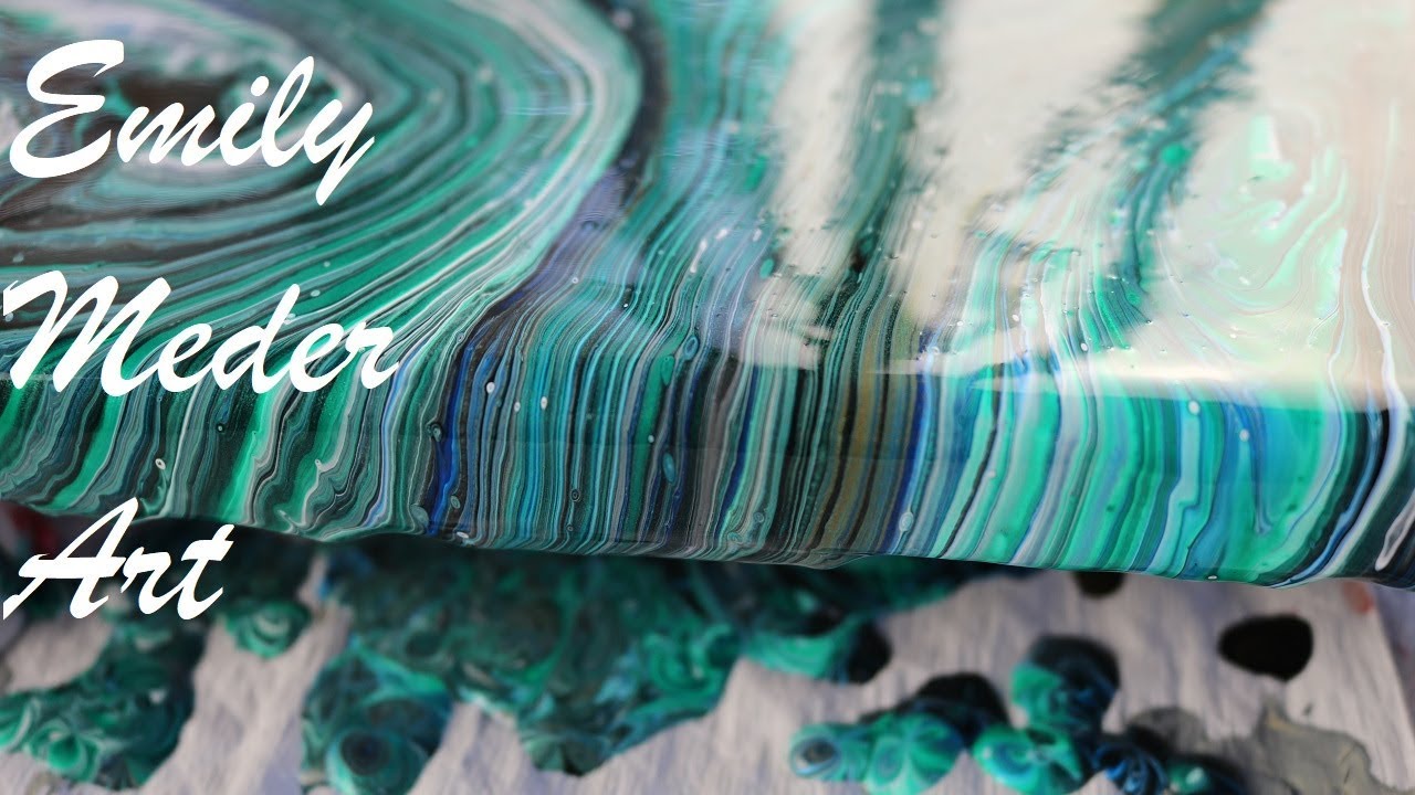 1280x720 Fluid Acrylic Tree Ring Pour Painting, Dirty Pour Technique. Cool - Cool Tree Painting