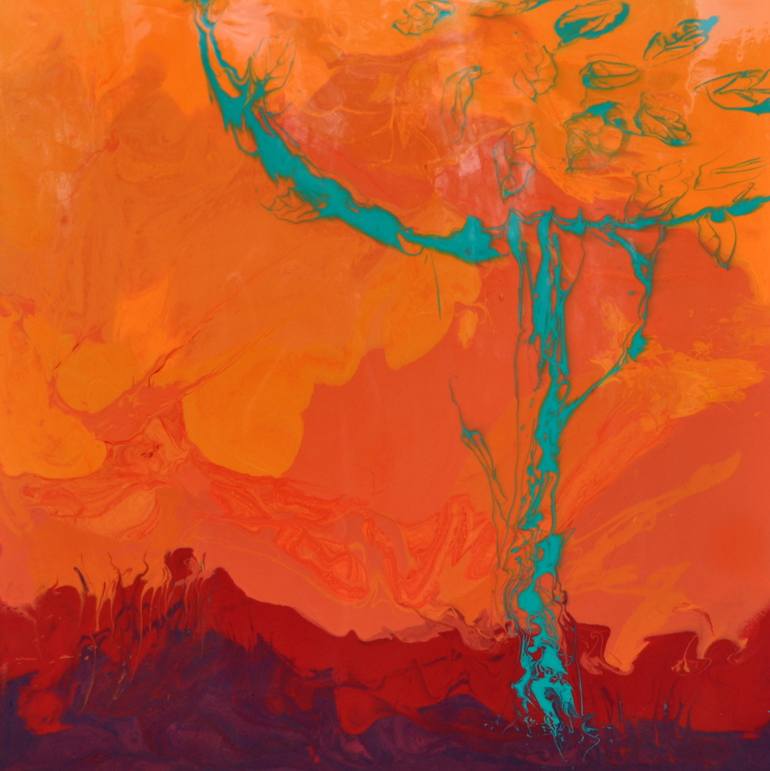 770x771 Saatchi Art Hot Summer. Cool Tree Painting By Beata Van Wijngaarden - Cool Tree Painting