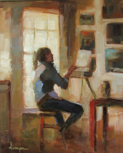 397x495 The Painter Original Art Painting By Dana Cooper - Cooper Artist Painting