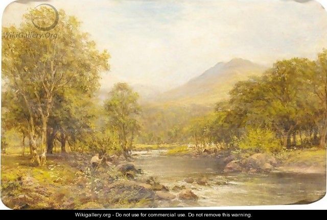 640x431 Fishing From The Riverbank - Cooper Painting