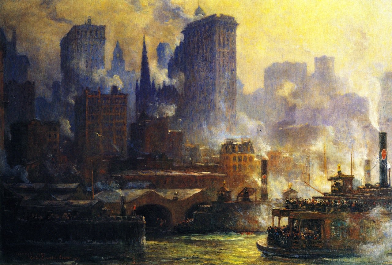 1280x867 The Wall Street Ferry Slip Painting Colin Campbell Cooper Oil - Cooper Painting