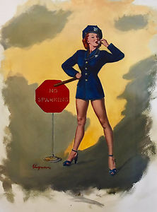 222x300 Estate Sale! Elvgren - Cop Painting