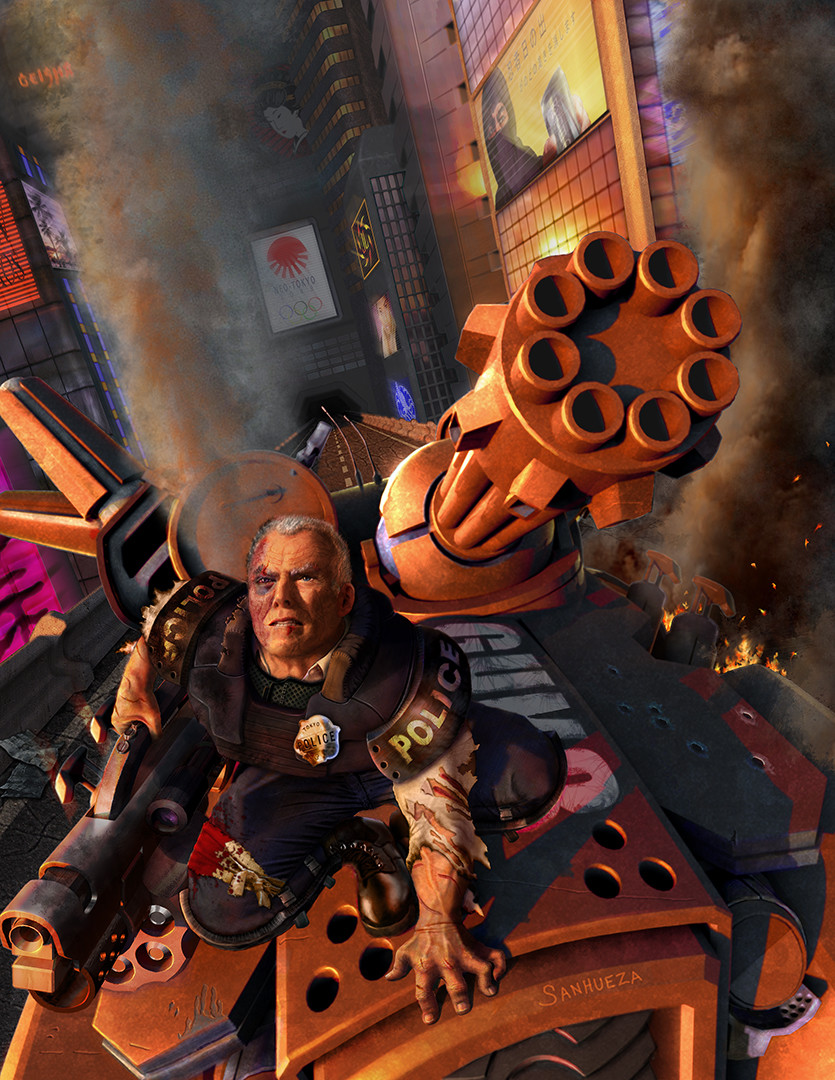 835x1080 Artstation - Cop Painting