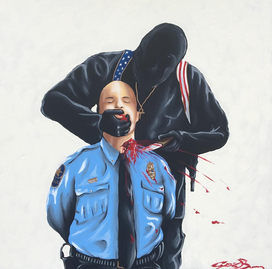 1071x1060 Clt Artist Painting Of Cop Killing Is Misinterpreted - Cop Painting