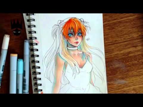480x360 Speedpaint]asuka Langley Copic Markers Painting Processproceso De - Copic Marker Painting