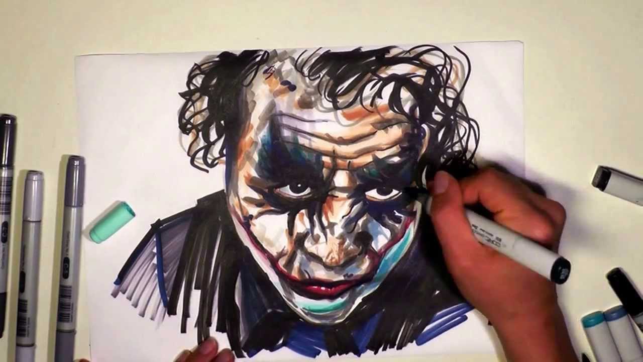 1280x720 The Joker - Copic Painting