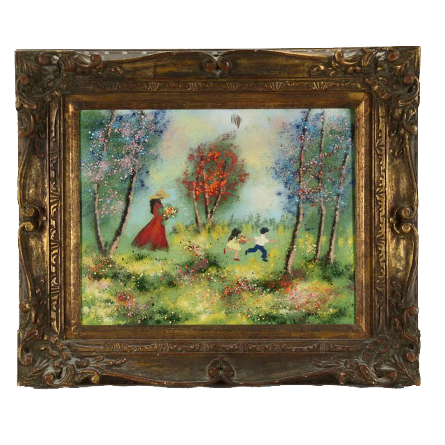 640x640 Louis Cardin Original Enamel Painting On Copper Ebth - Copper Painting