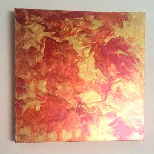 500x500 Acrylic Marble Painting - Copper Painting