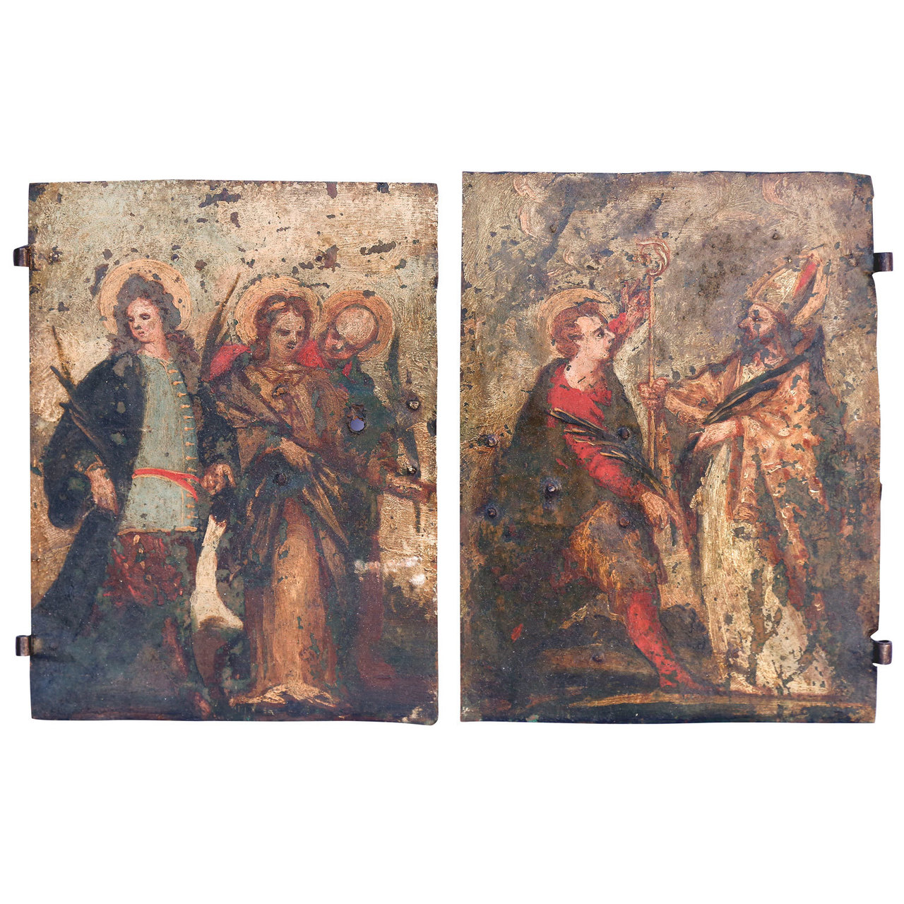 1280x1280 Pair Of Late 17th Century Oil On Copper Paintings - Copper Painting