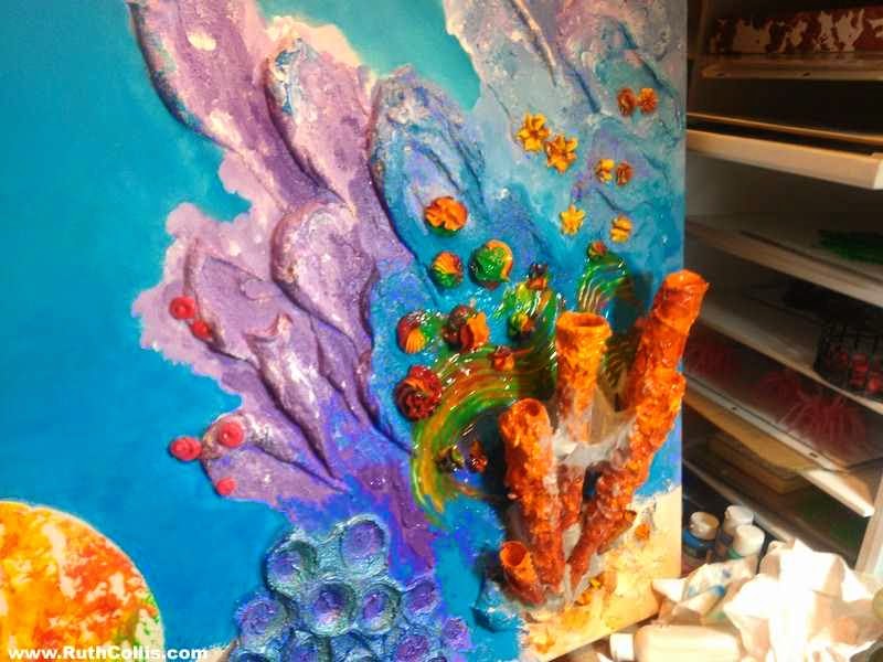 800x600 Impasto Collecting Giant Coral Painting - Coral Painting