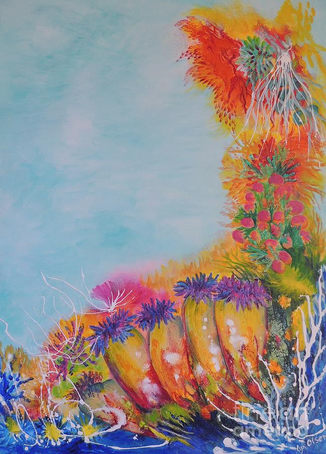 647x900 Reef Corals Painting By Lyn Olsen - Coral Painting