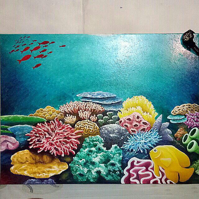 640x640 Coral Reef Painting, Design Amp Craft, Artwork On Carousell - Coral Reef Painting