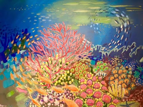 480x360 Live Painting Of The Great Barrier Reef (Part Two) - Coral Reef Painting
