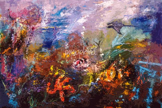 650x434 Coral Reef Ocean Life By Ginette By Ginette Callaway - Coral Reef Painting