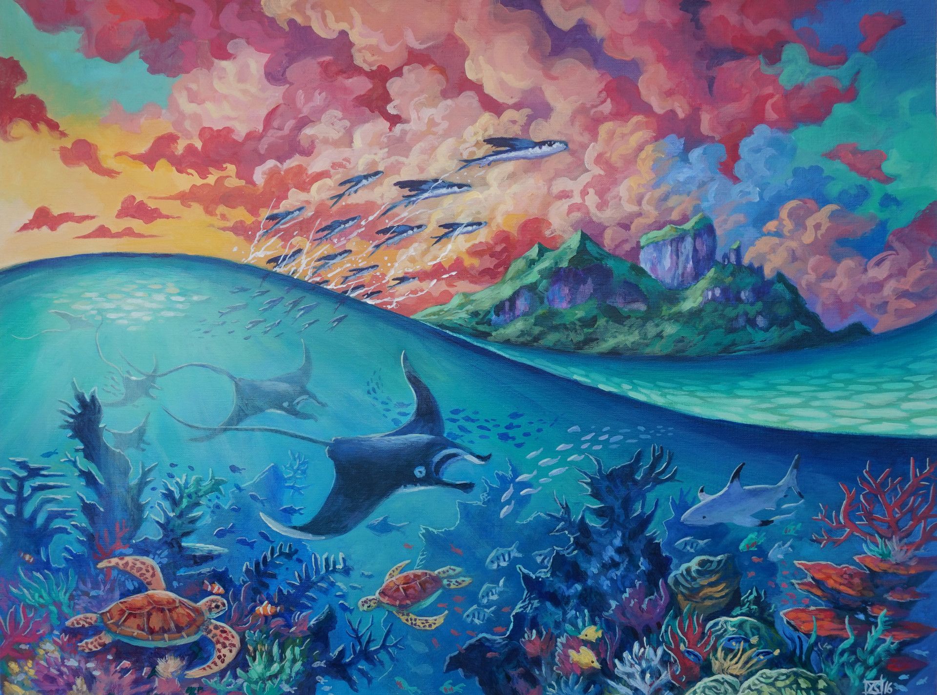 1920x1425 Image Result For Underwater Paintings Kids - Coral Reef Watercolor Painting