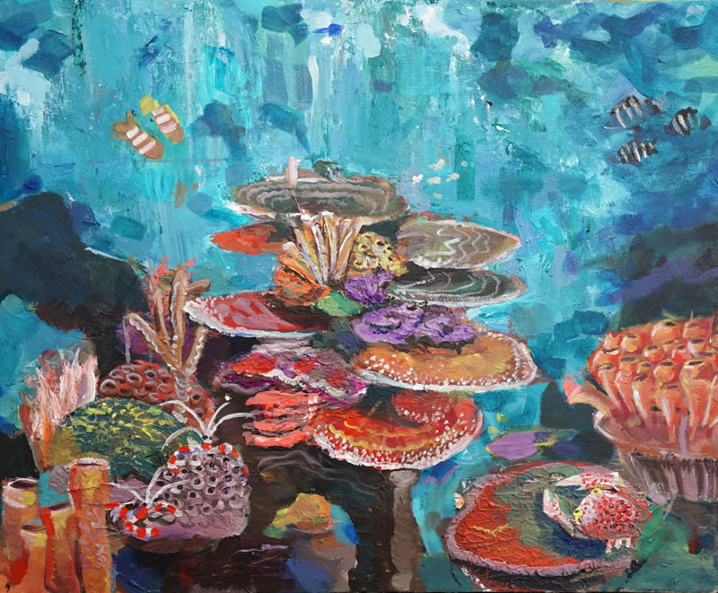 800x661 International Art Competition Inspired By Coral Reefs (Kslof - Coral Reef Watercolor Painting
