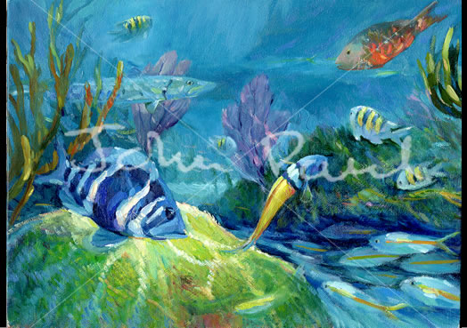 524x369 John Paul - Coral Reef Watercolor Painting