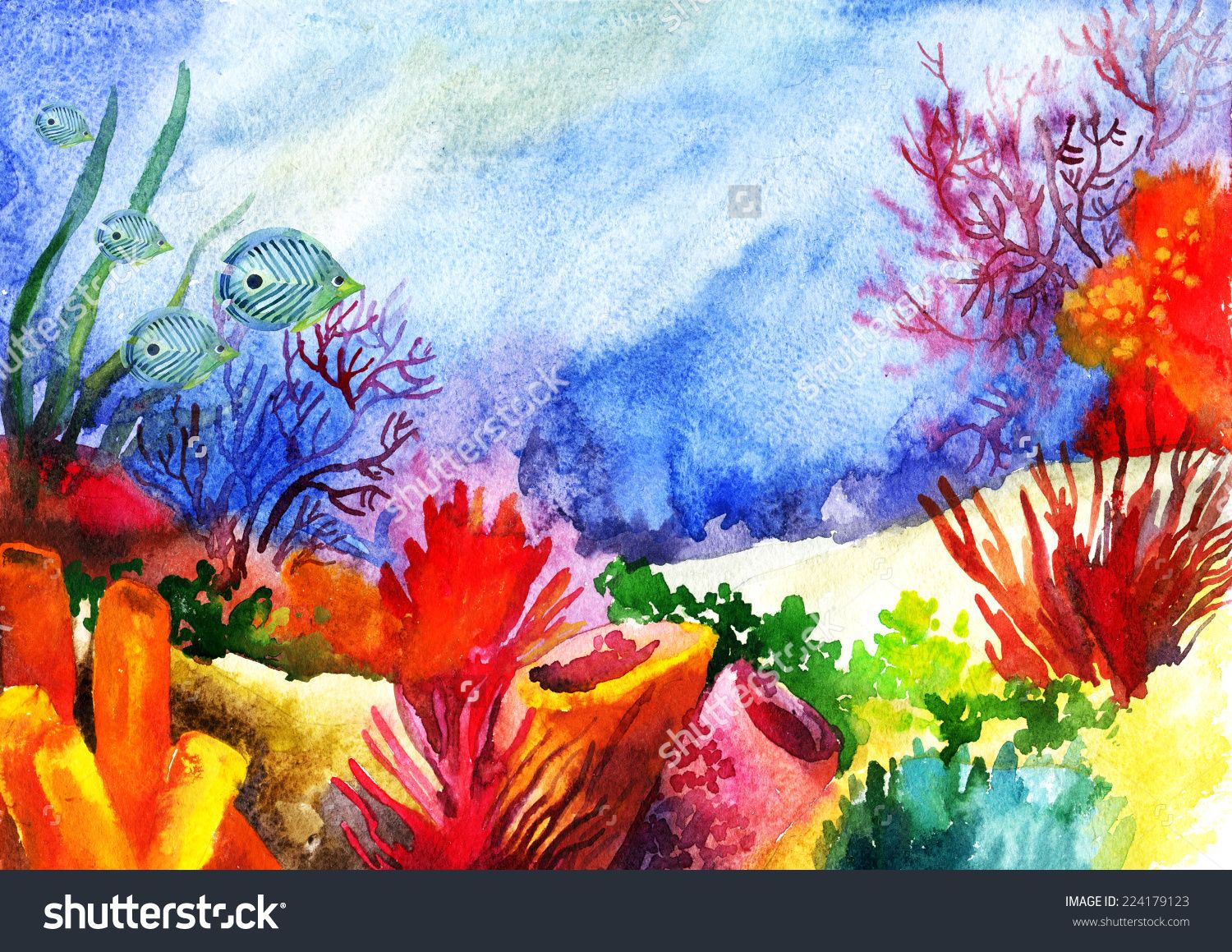 1500x1159 Resultado De Imagem Para Watercolor Painting Coral Reef - Coral Reef Watercolor Painting