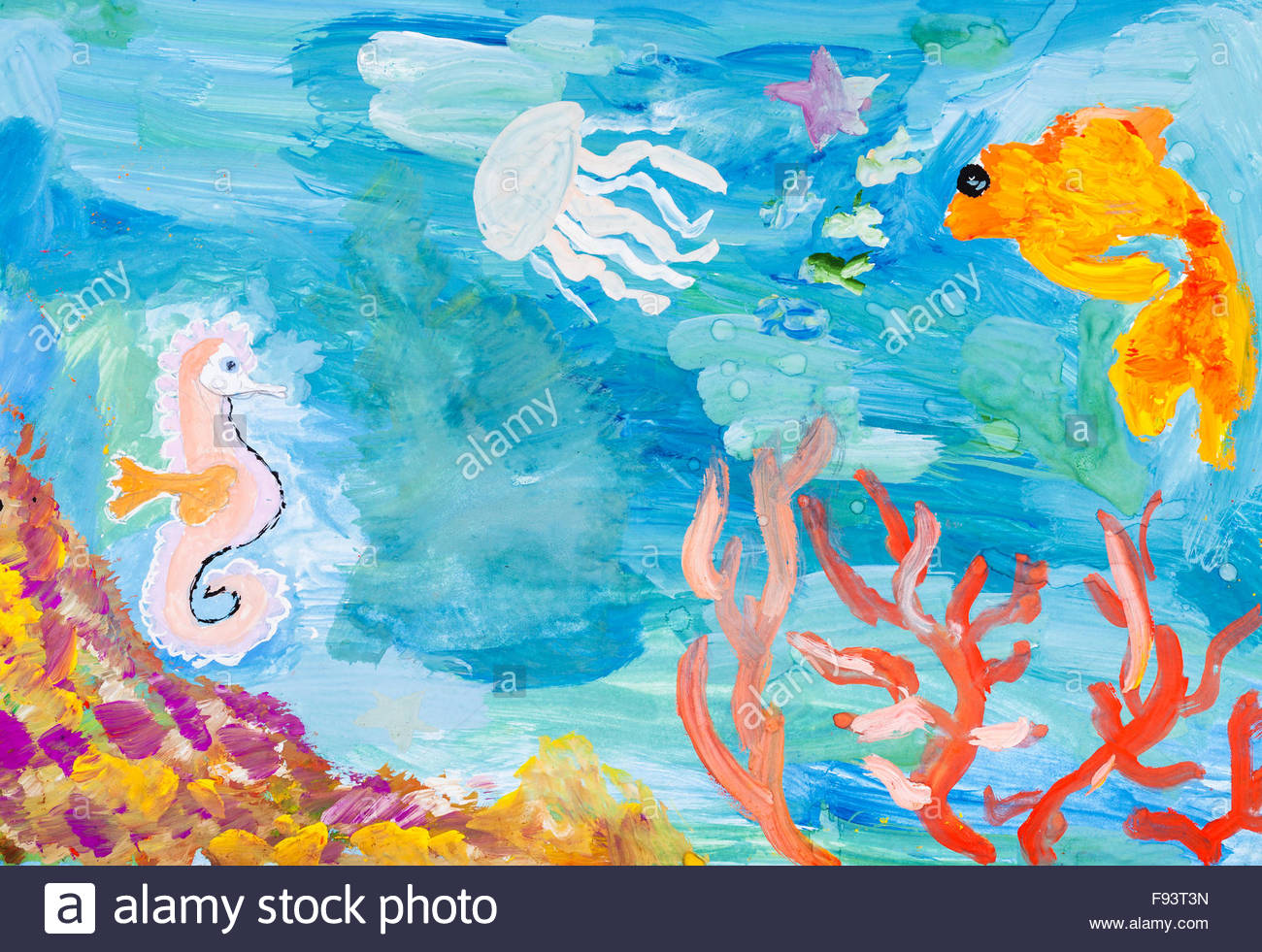 1300x981 Children Painting - Coral Reef Watercolor Painting