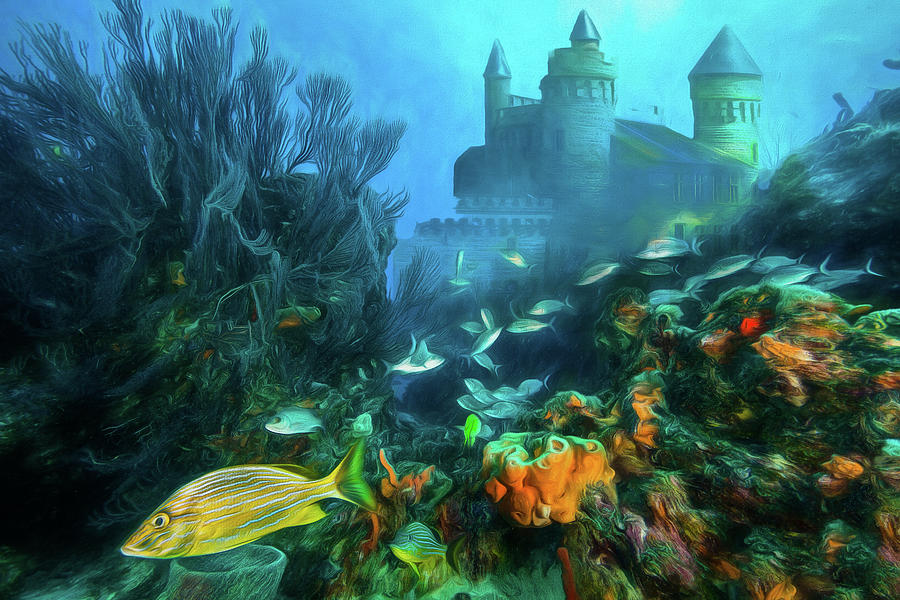 900x600 City On The Reef Watercolor Painting Photograph By Debra And Dave - Coral Reef Watercolor Painting
