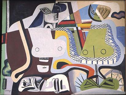 410x310 Deux Femmes Fantasques, 1937 - Corbusier Painting