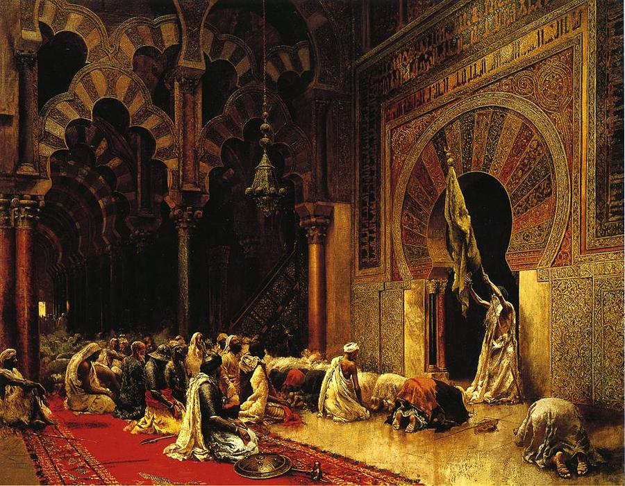900x700 Interior Of The Mosque At Cordova Painting By Edwin Lord - Cordova Painting