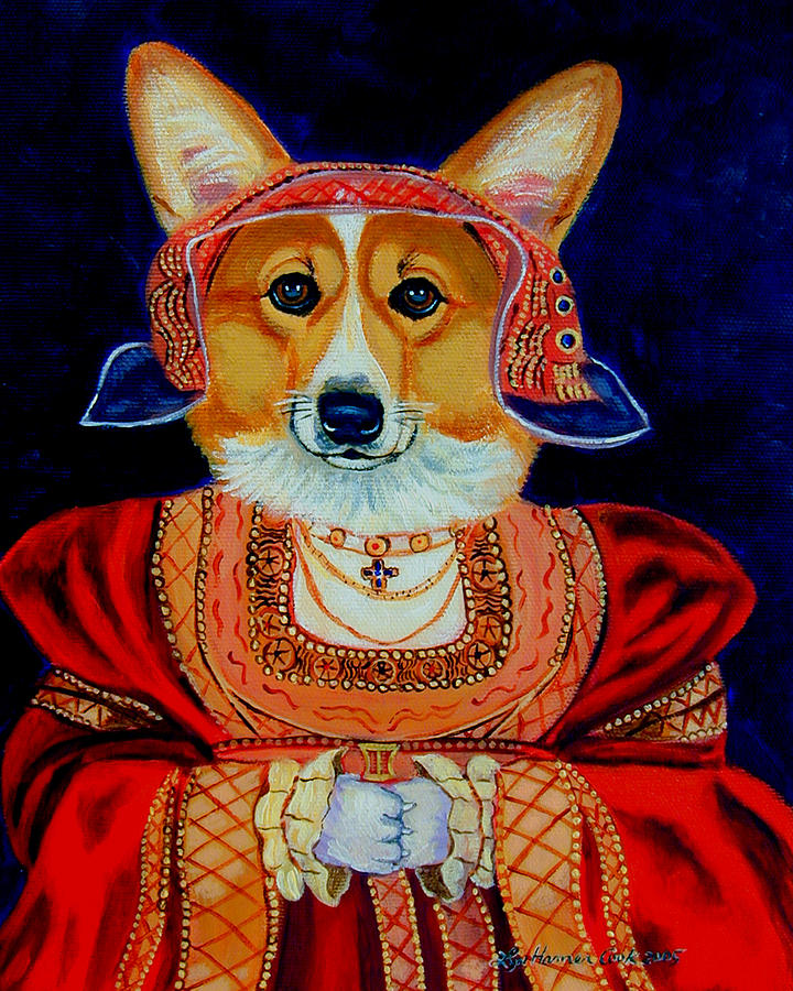 720x900 Corgi Queen Painting By Lyn Cook - Corgi Painting