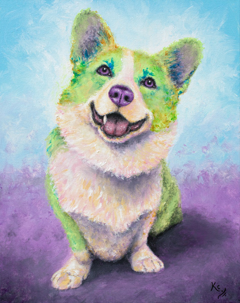 477x600 New Corgi Painting Krystle Cole Fine Art - Corgi Painting