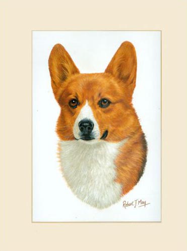 371x497 Original Corgi Painting - Corgi Painting