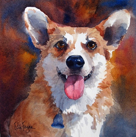 477x480 Edie Fagan - Corgi Painting