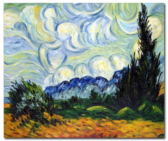 578x483 Cornfield With Cypresses - Corn Field Painting