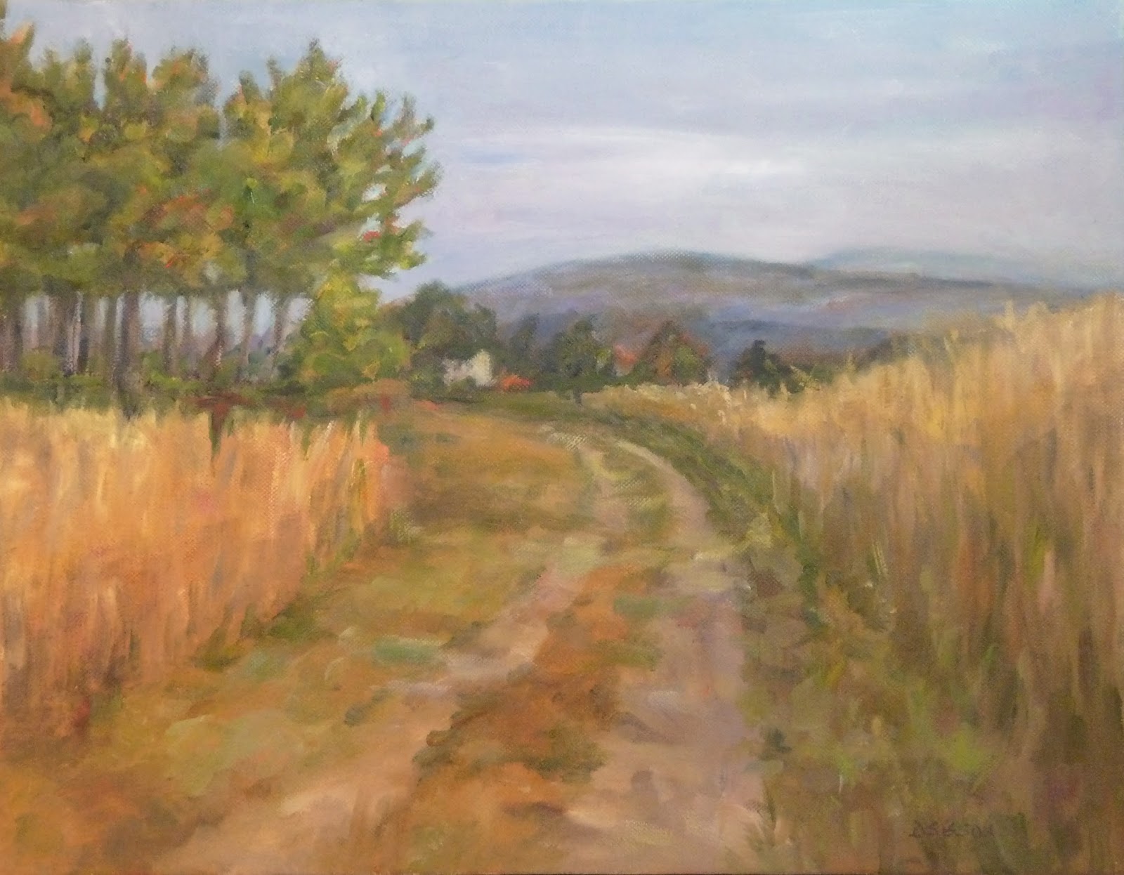 1600x1246 Daily Painting Projects Corn Field Road Oil Painting Landscape - Corn Field Painting