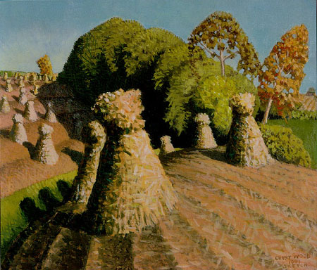 450x384 Iowa Corn Field Painting Grant Wood Oil Paintings - Corn Field Painting