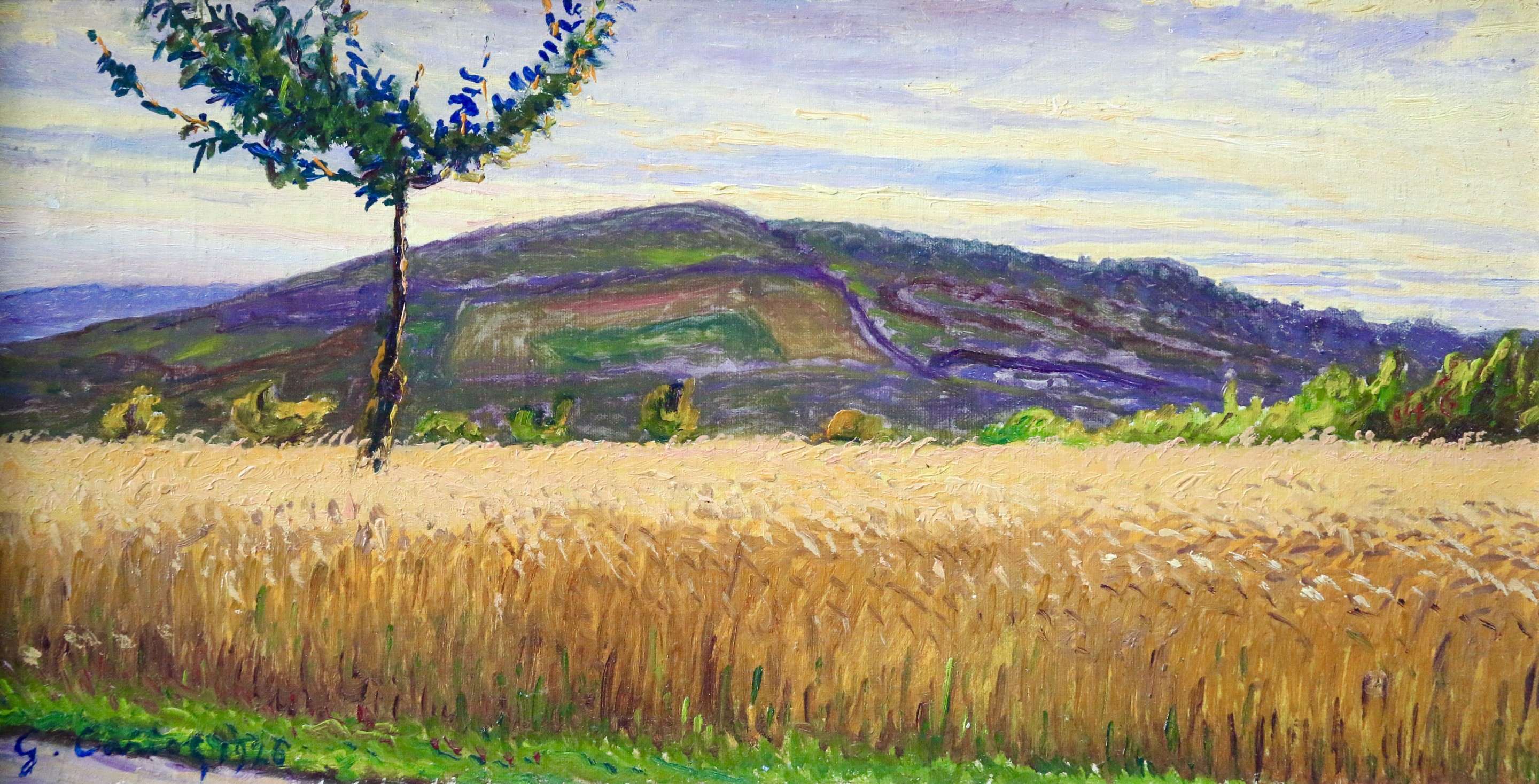 2880x1468 The Cornfield By Gustave Cariot - Corn Field Painting