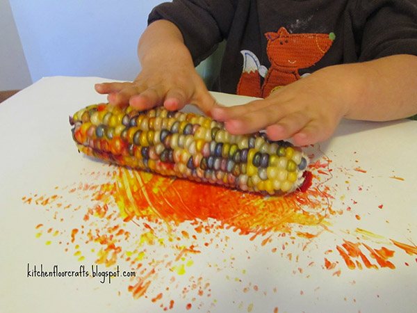 600x450 Painting With Corn From Kitchen Floor Crafts - Corn Painting