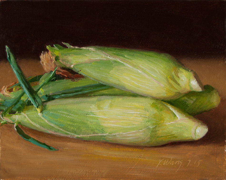 950x760 Wang Fine Art Fresh Ears Of Corn, Still Life Oil Painting - Corn Painting