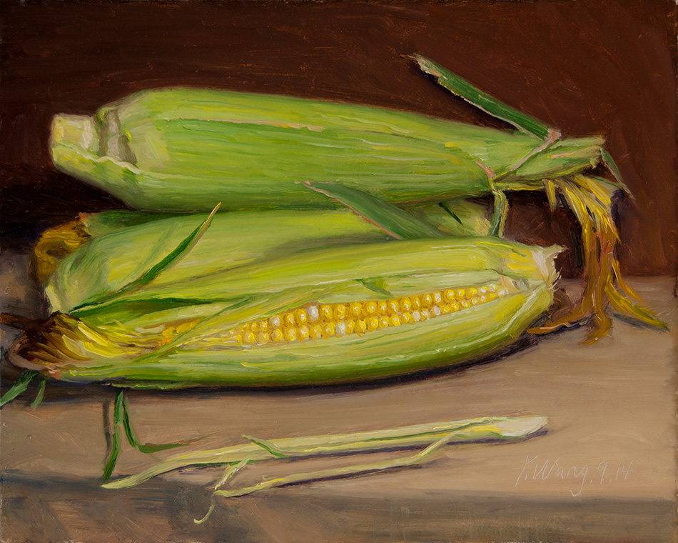950x760 Wang Fine Art Fresh Ears Of Corn Still Life Daily Painting - Corn Painting