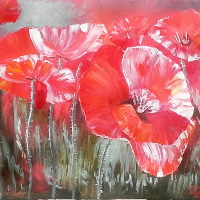 770x770 Saatchi Art Opium Poppy Painting By Tatjana Grigorjeva - Corn Poppy Painting